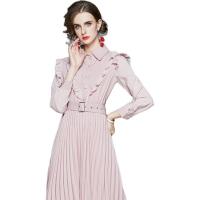Polyester Waist-controlled One-piece Dress slimming pink PC