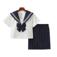Polyester Schoolgirl Costume  & breathable Necktie & skirt & top Solid Set
