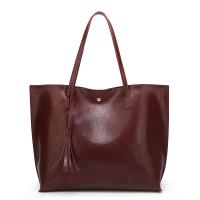 PU Leather Handbag large capacity & soft surface & waterproof Polyester Solid PC