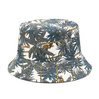 Cotton Reversible Bucket Hat for women printed leaf pattern : PC