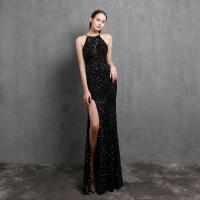 Polyester Slim Long Evening Dress & breathable Solid PC
