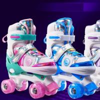 Mesh Fabric & PU Leather Roller Skates & breathable Pair