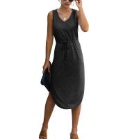 Polyester Slim One-piece Dress Solid PC