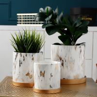 Ceramics Flower Pot corrosion proof & durable & anti-skidding Marbling PC