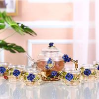 High borosilicate glass thermostability Tea Set durable & seven piece Enamel Teapot & cups Set