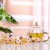Glass thermostability Tea Set durable & seven piece Enamel Teapot & cups Set