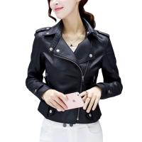 PU Leather Motorcycle Jackets & breathable patchwork Solid black PC