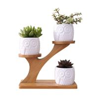 Ceramics Creative Flower Pot corrosion proof & hardwearing & three piece & breathable Solid white Lot