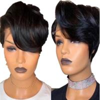 High Temperature Fiber short hair Wig for women Solid black PC
