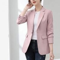 Polyester Waist-controlled & Plus Size Women Suit Coat slimming & breathable patchwork Solid PC