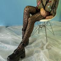 Polyamide Tights for women printed leopard brown : PC