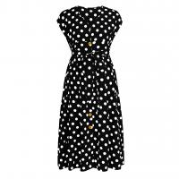 Polyester Plus Size & High Waist One-piece Dress printed dot PC