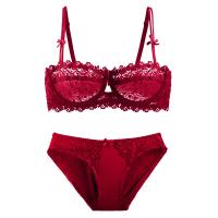 Polyamide Push Up Bra and Panties Set Ultra-Thin & breathable plain dyed Solid :95D Set