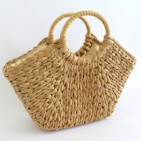 Paper Rope Handmade & Weave Woven Tote hollow Polyester Cotton brown PC
