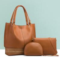 PU Leather Bag Suit large capacity & three piece Solid Set