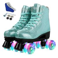 Thermoplastic Polyurethane Flash Roller Skates PU Leather Solid Pair