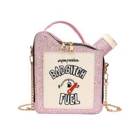 PU Leather Handbag with chain & soft surface Unlined & Sequin Cartoon PC