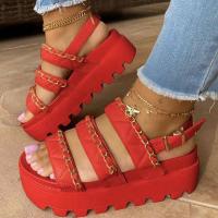 PU Leather buckle Women Sandals Solid Pair