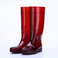 PVC Rain Boots & anti-skidding & waterproof Solid coffee Pair
