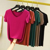 Cotone Frauen Kurzarm T-Shirts Pevné più colori per la scelta kus