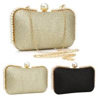 Polyester cross body & Handbag Clutch Bag attached with hanging strap Plastic Pearl PC
