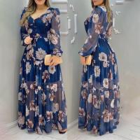 Polyester Einteiliges Kleid, Gedruckt, Floral,  Stück