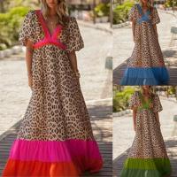 Polyester One-piece Dress & loose & breathable printed leopard PC