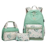 Canvas Bag Suit large capacity & with USB interface & three piece Polyester floral Set