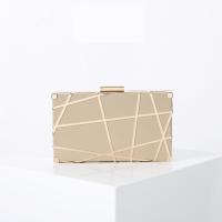 Synthetic Leather Clutch Bag with chain Polyester geometric PC