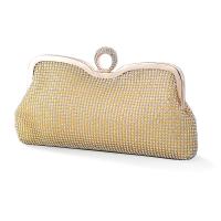 Aluminium Alloy & Rhinestone Clutch Bag attached with hanging strap Solid PC