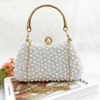 Polyester Clutch Bag with chain Plastic Pearl PC
