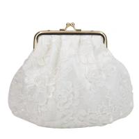 Polyester Clutch Bag soft surface & attached with hanging strap Solid white PC