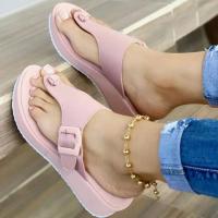 PU Leather Flange Women Sandals Solid Pair