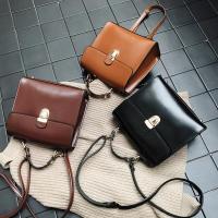 PU Leather Crossbody Bag sewing thread & soft surface & attached with hanging strap Solid PC