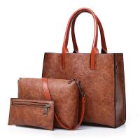 PU Leather Bag Suit soft surface & three piece Solid Set