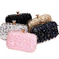 Plastic Sequins Clutch Bag with chain Polyester PC