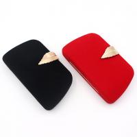 Velour hard-surface Clutch Bag with chain Satin Solid PC