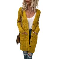 100% Acrylic Slim Women Long Cardigan knitted Solid PC