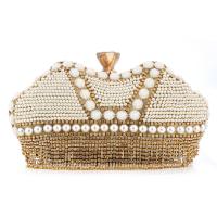 Polyester Clutch Bag with chain Plastic Pearl & Rhinestone PC