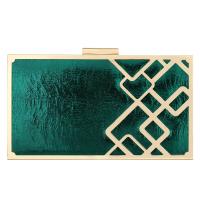 Flannelette Clutch Bag with chain green PC