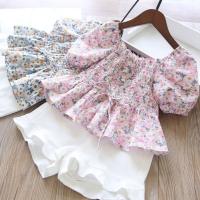 Polyester Girl Clothes Set & two piece Pants & top Set