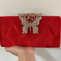 Polyester Evening Party Clutch Bag with rhinestone Rhinestone butterfly pattern PC