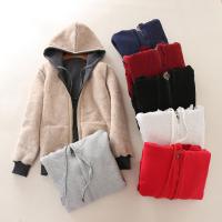 Berber Fleece Women Coat & thick fleece & loose & thermal & with pocket Cotton patchwork Solid PC