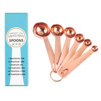 Stainless Steel thermostability Measuring Spoon Cup Set corrosion proof & durable rose gold Set