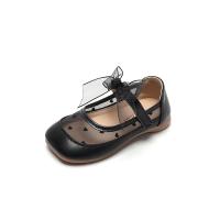 PU Leather with bowknot Girl Kids Shoes & anti-skidding Rubber Solid Pair