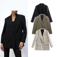 Polyester Women Suit Coat slimming & loose & breathable patchwork Solid PC