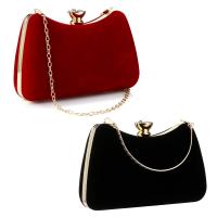 Suede Evening Party Clutch Bag with chain PC