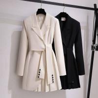 Polyester Women Trench Coat & loose patchwork Solid PC