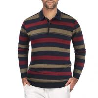 Cotton Men Long Sleeve T-shirt striped PC