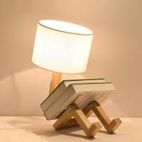 Wood different light colors for choose & LED glow & button switch Table Lamp 220V wood pattern white PC
